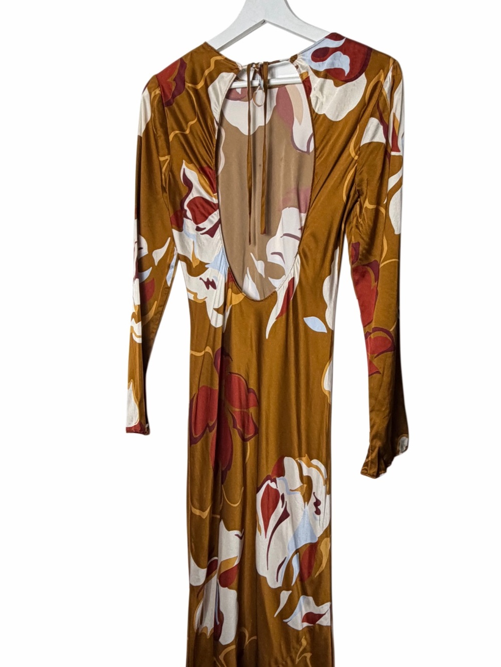Reformation Davina Gold Floral Silk Midi Dress - Picture 7 of 10